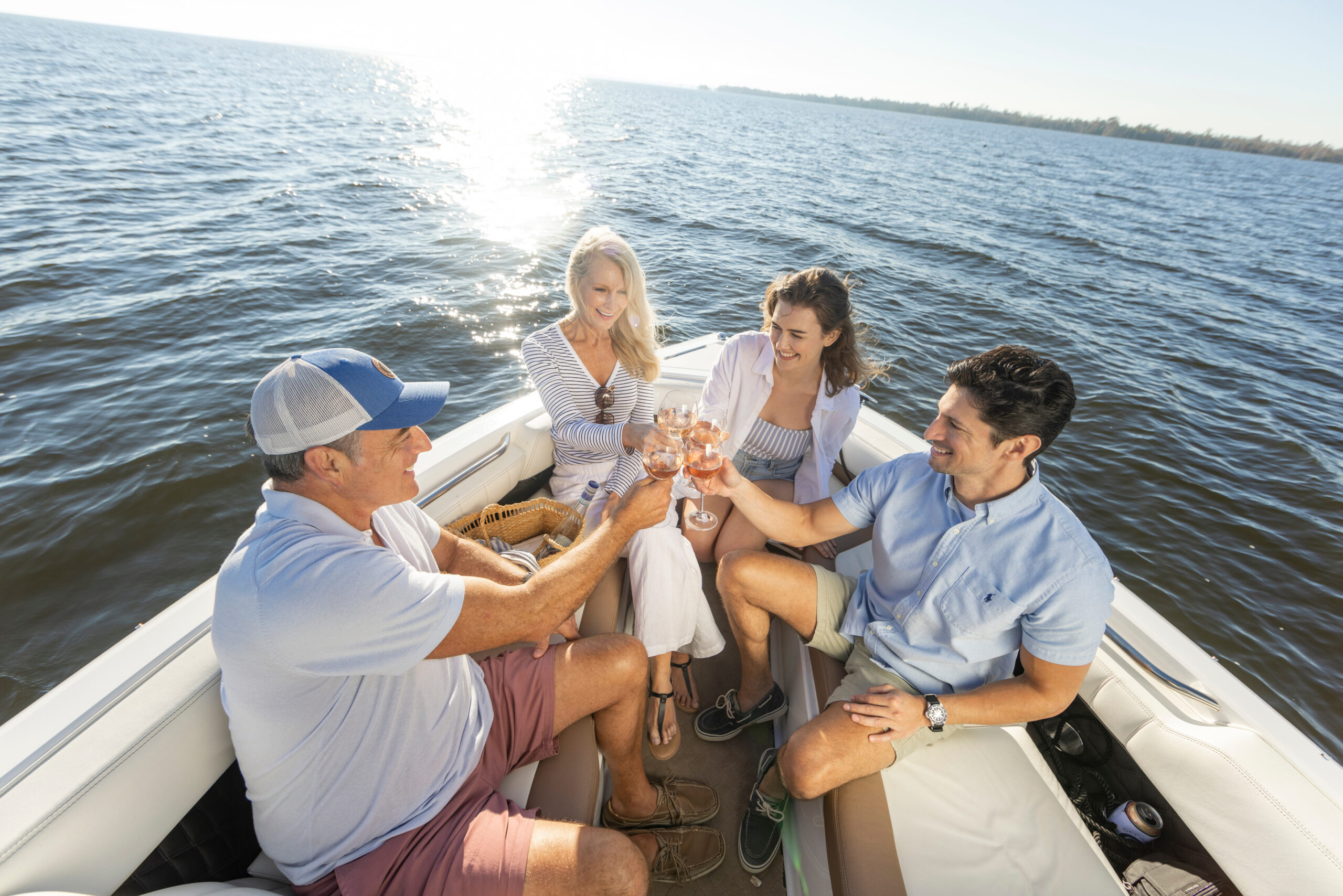 Family enjoying a boat ride