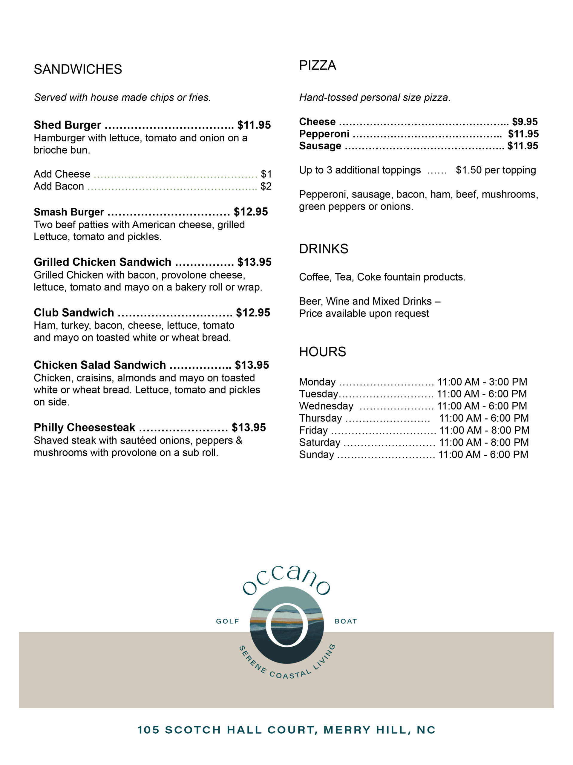 The Grill Menu